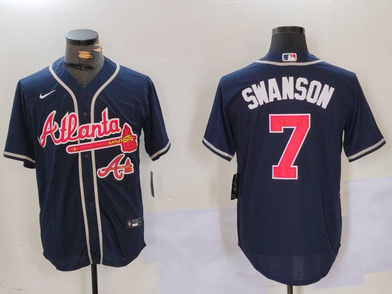 Men Atlanta Braves #7 Swanson Blue Game 2024 Nike MLB Jersey style 9023->atlanta braves->MLB Jersey